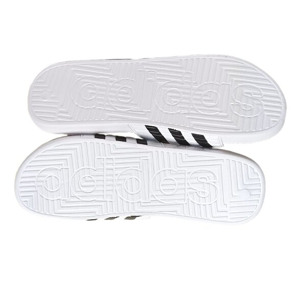 Adidas Adissage Slides Mens 17 White Black Cloudfoam Casual Comfort Sandals New main image 4